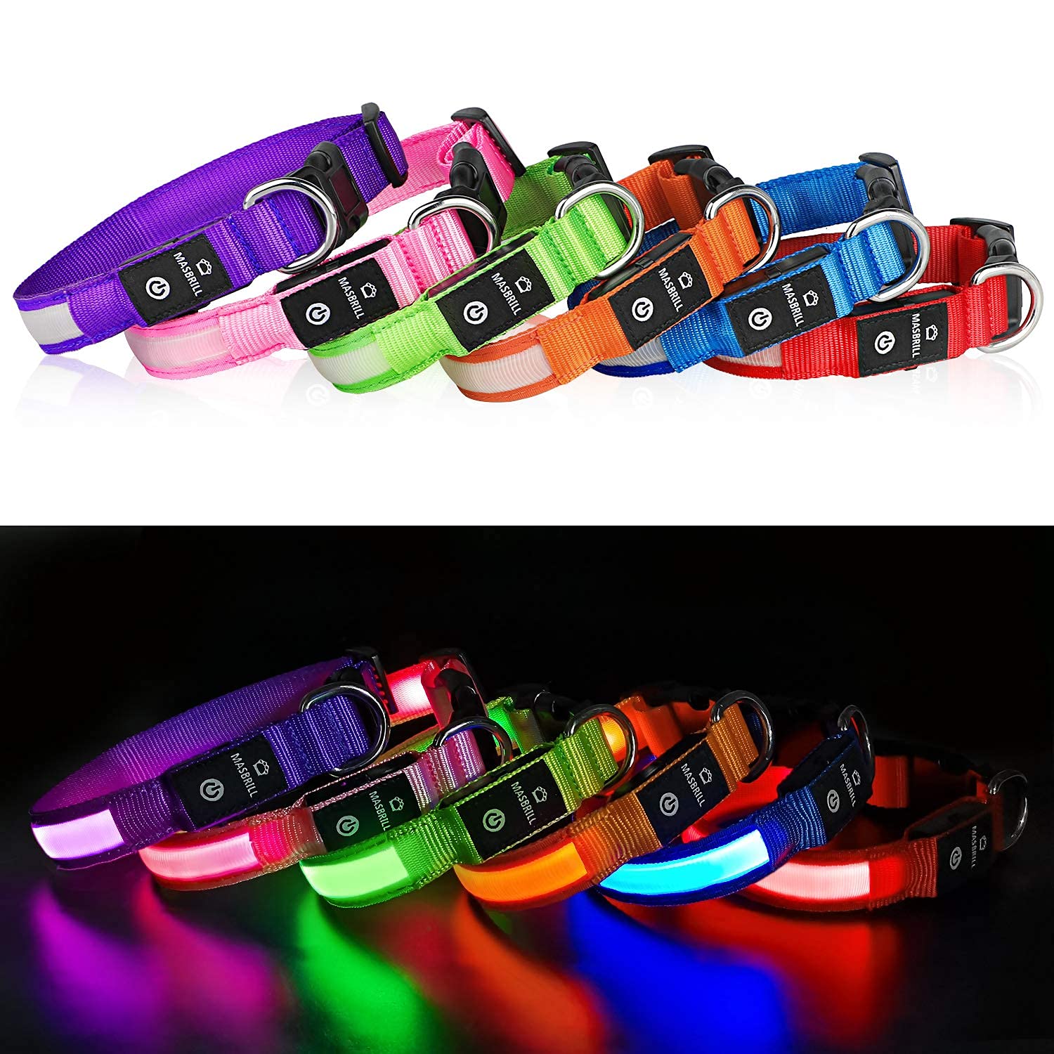 MASBRILL Quick-release buckle on the LED collar for easy on/off.