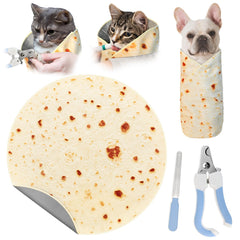 MASHDE 31.5-inch wrap with tortilla pattern and secure self-stick closure for calm nail trims.