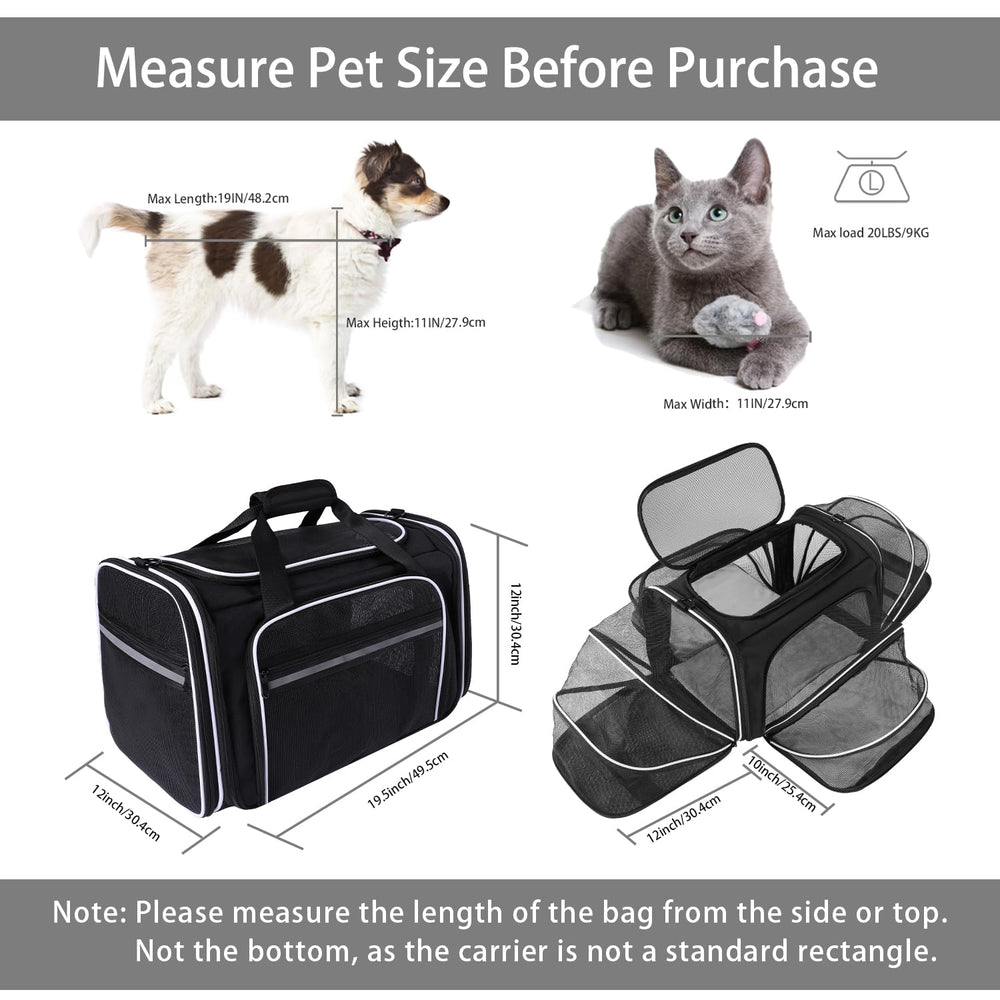 MASKEYON 4-side expandable design increases resting space for pets during travel