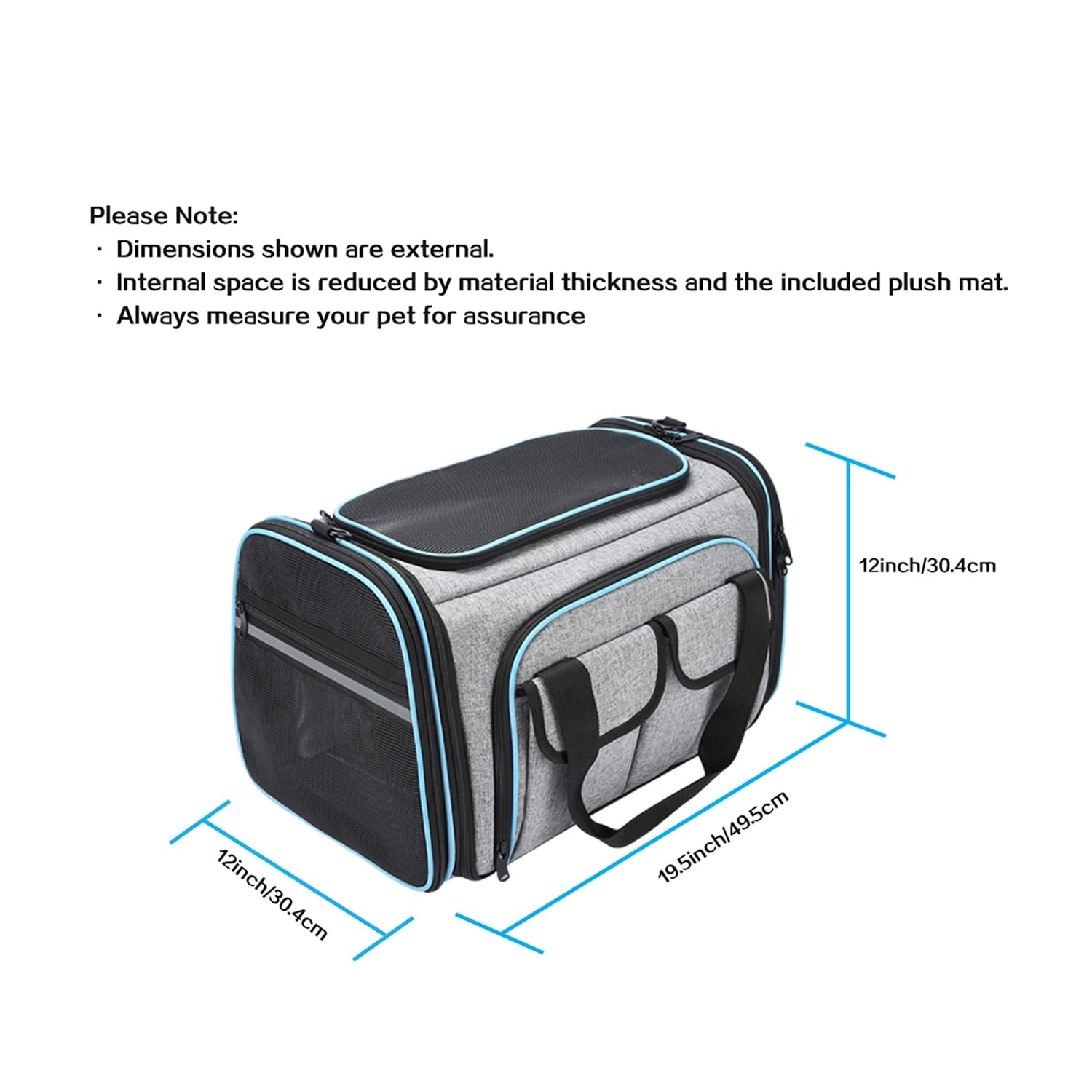MASKEYON soft-sided expandable sides provide extra room for pets.