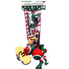 Massca Christmas dog stocking toy with a squeaky newspaper inside for interactive play.