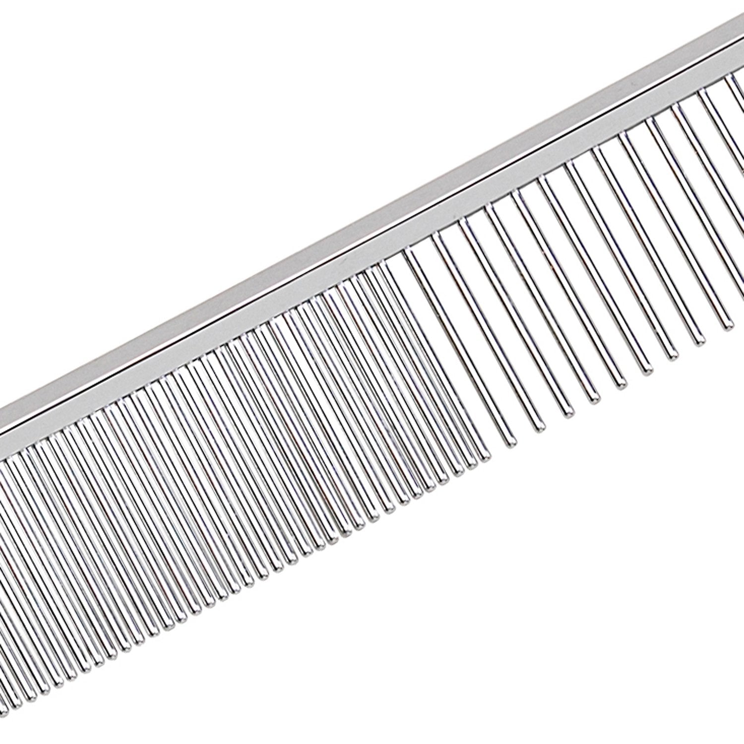Master Grooming Tools Greyhound comb grip-handle close-up highlights non-slip, steady brushing