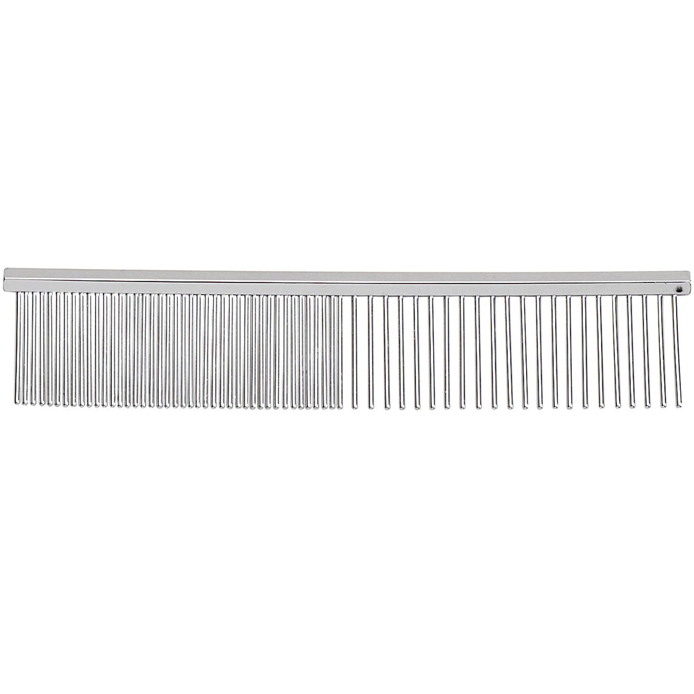 Master Grooming Tools Greyhound comb teeth close-up shows hardened steel durability