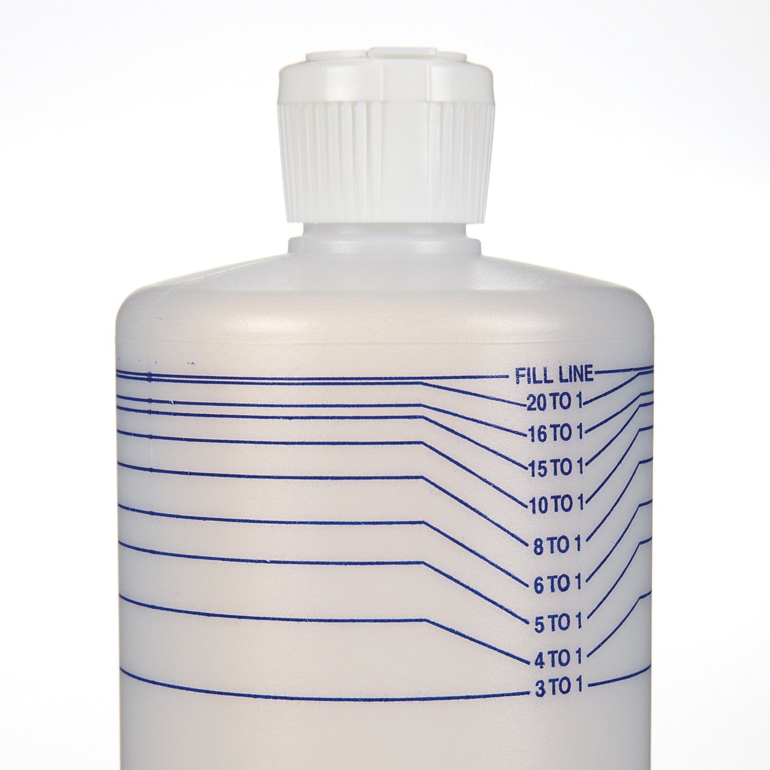 Master Grooming Tools Top Performance Mixing Bottle 32oz fill-lines close-up for accurate dilution.