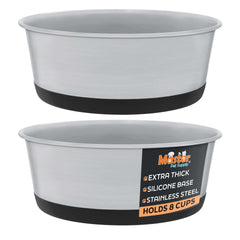 Master Pet Supply stainless steel dog bowls set of 2 for durable daily feeding