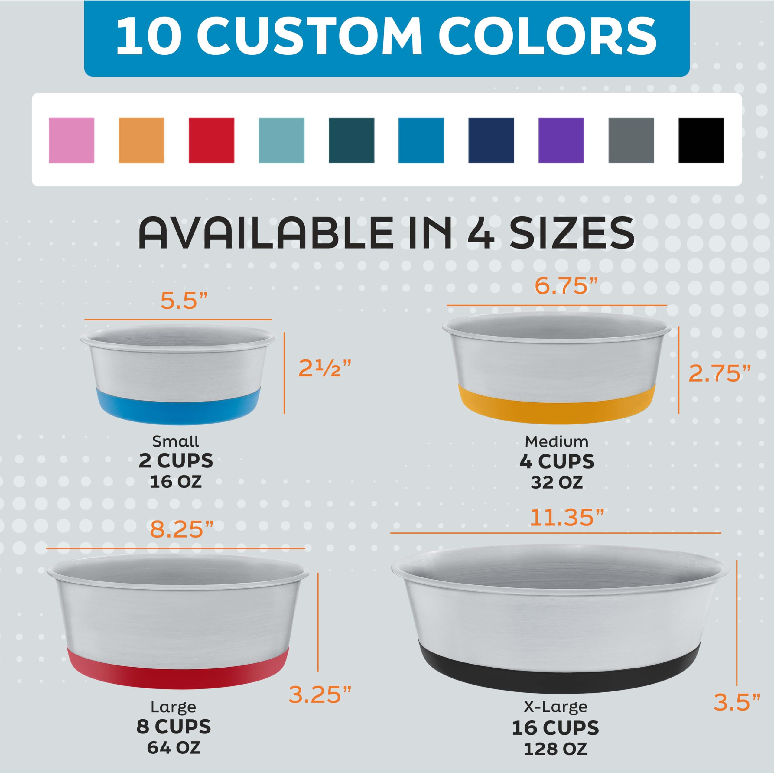 Capacidad de 64 oz para agua y comida con tazones Master Pet Supply.