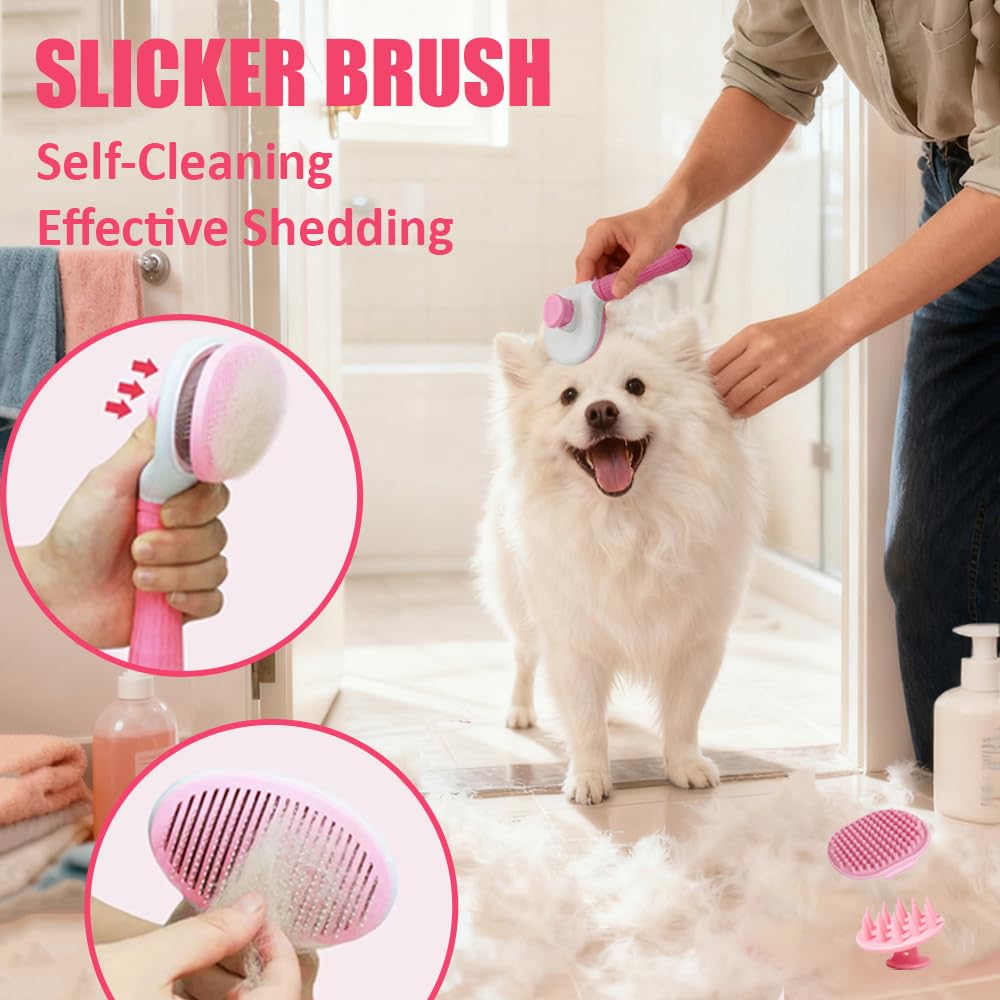 Master Queen dog bath brushes closeup highlights soft bristles for gentle cleansing.