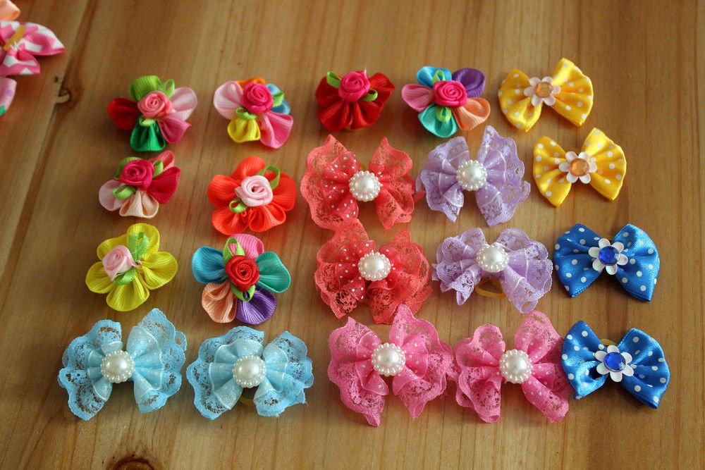Masue Pets rhinestone large bows shine for special occasions and events.