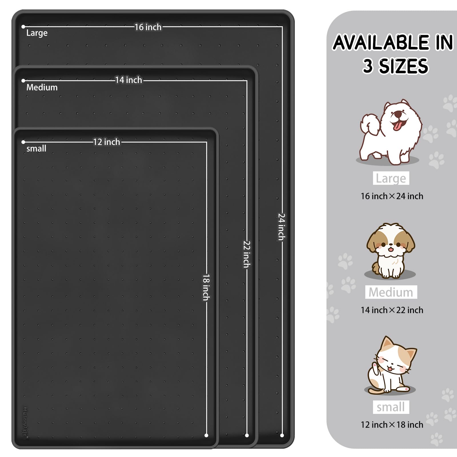 MateeyLife anti-slip dog bowl mat prevents bowls from sliding during meals.