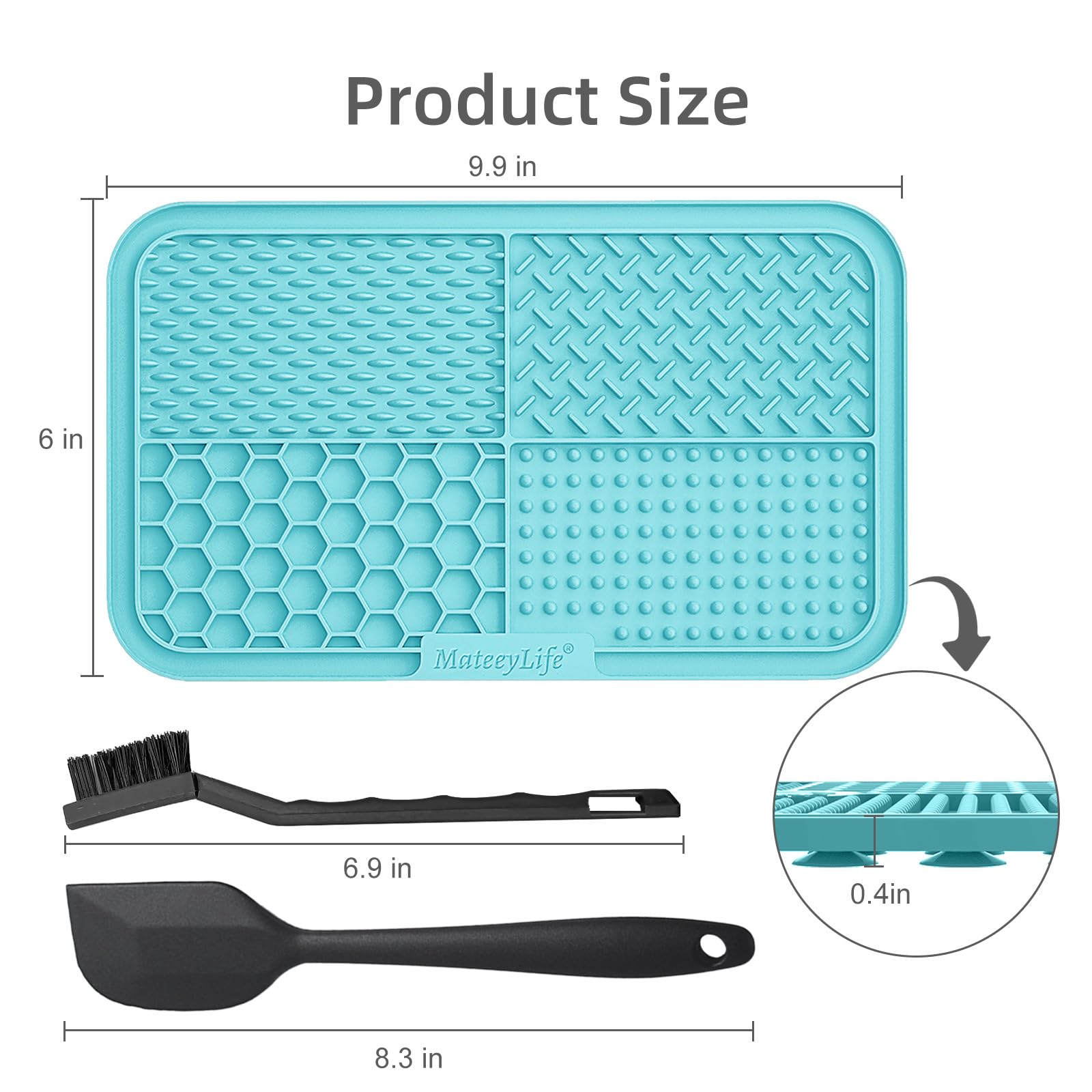 MateeyLife bath-time lick mat sticks securely to glass or ceramic surfaces.