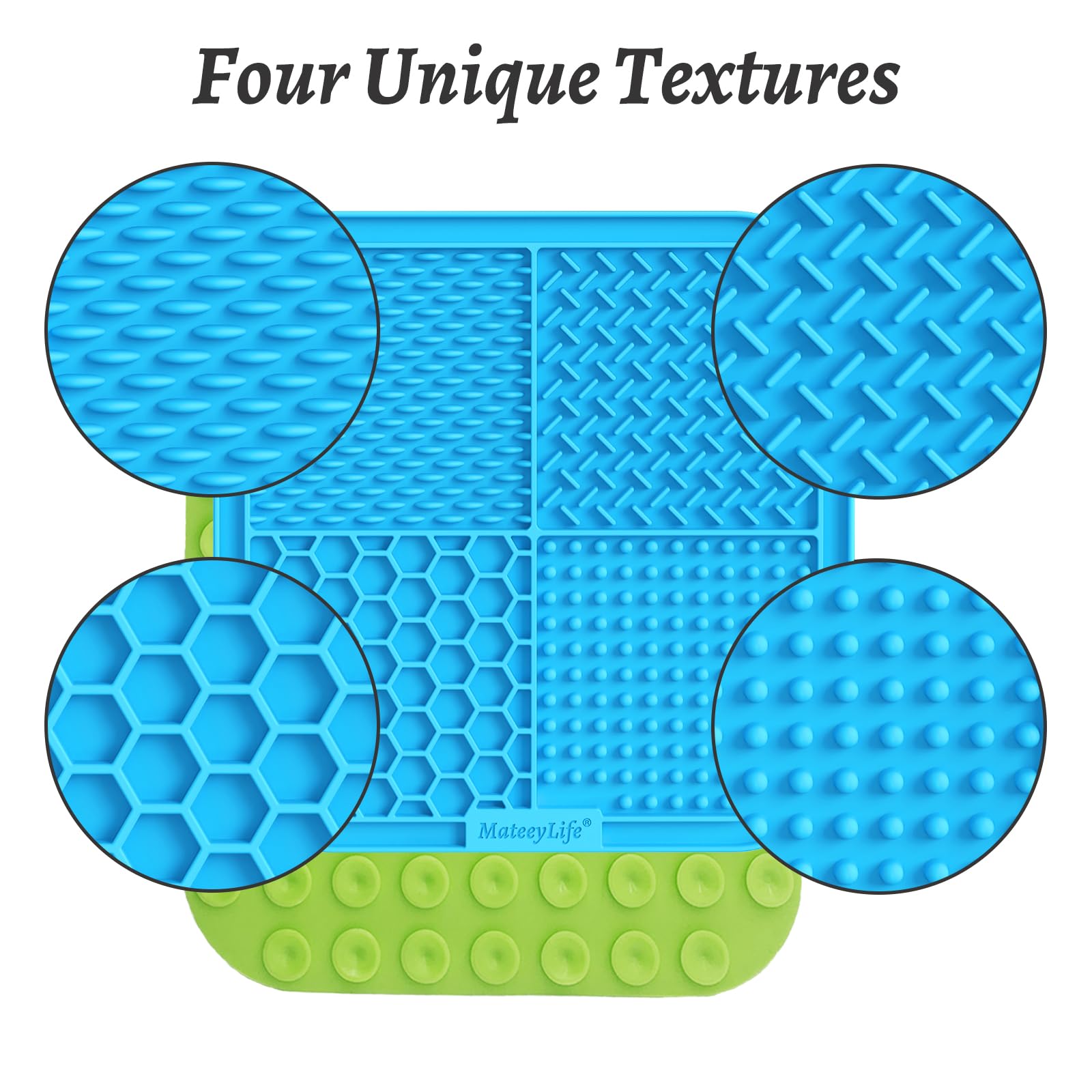 MateeyLife blue-green lick mats encourage slow feeding and focused licking.