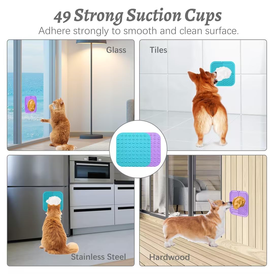 MateeyLife lick mats are dishwasher-safe and freezer-friendly for easy cleaning and cold treats.