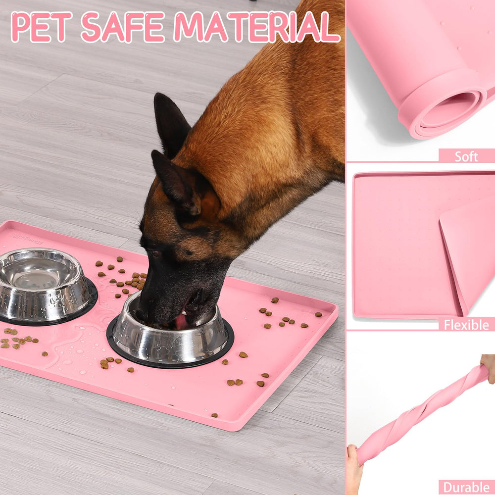 MateeyLife dishwasher-safe pet mat for quick cleanup.