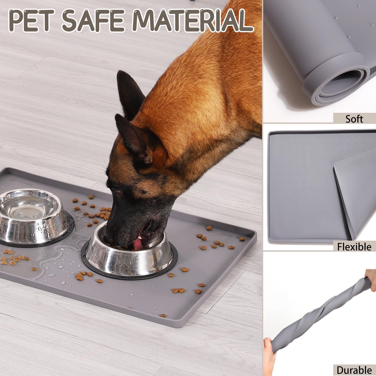 MateeyLife waterproof 100% silicone mat resists water and odors for mess-free meals.