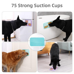 MateeyLife dog-cat lick mat on tub wall supports enrichment and anxiety relief.