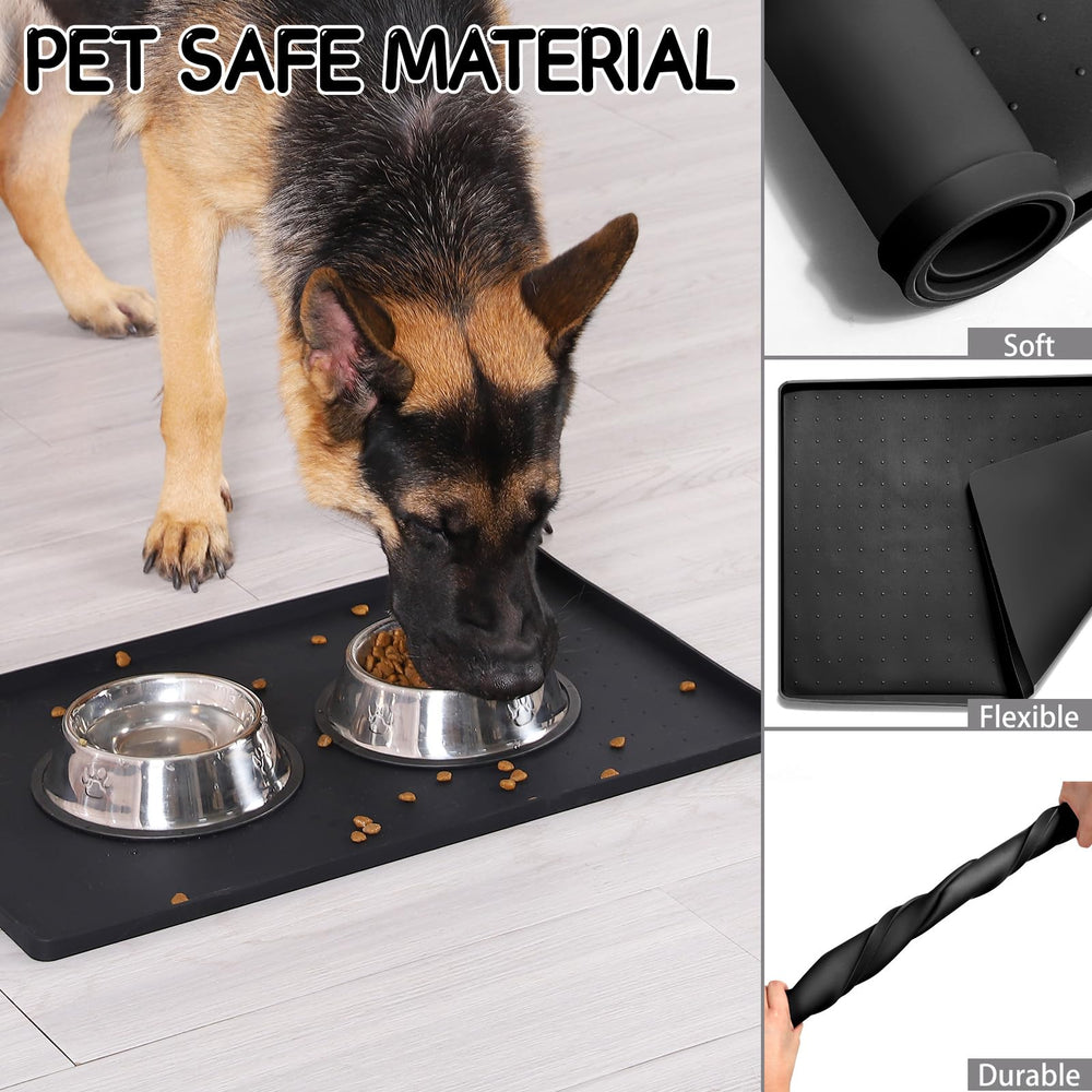 MateeyLife easy-clean dishwasher-safe pet mat simplifies post-meal cleanup.