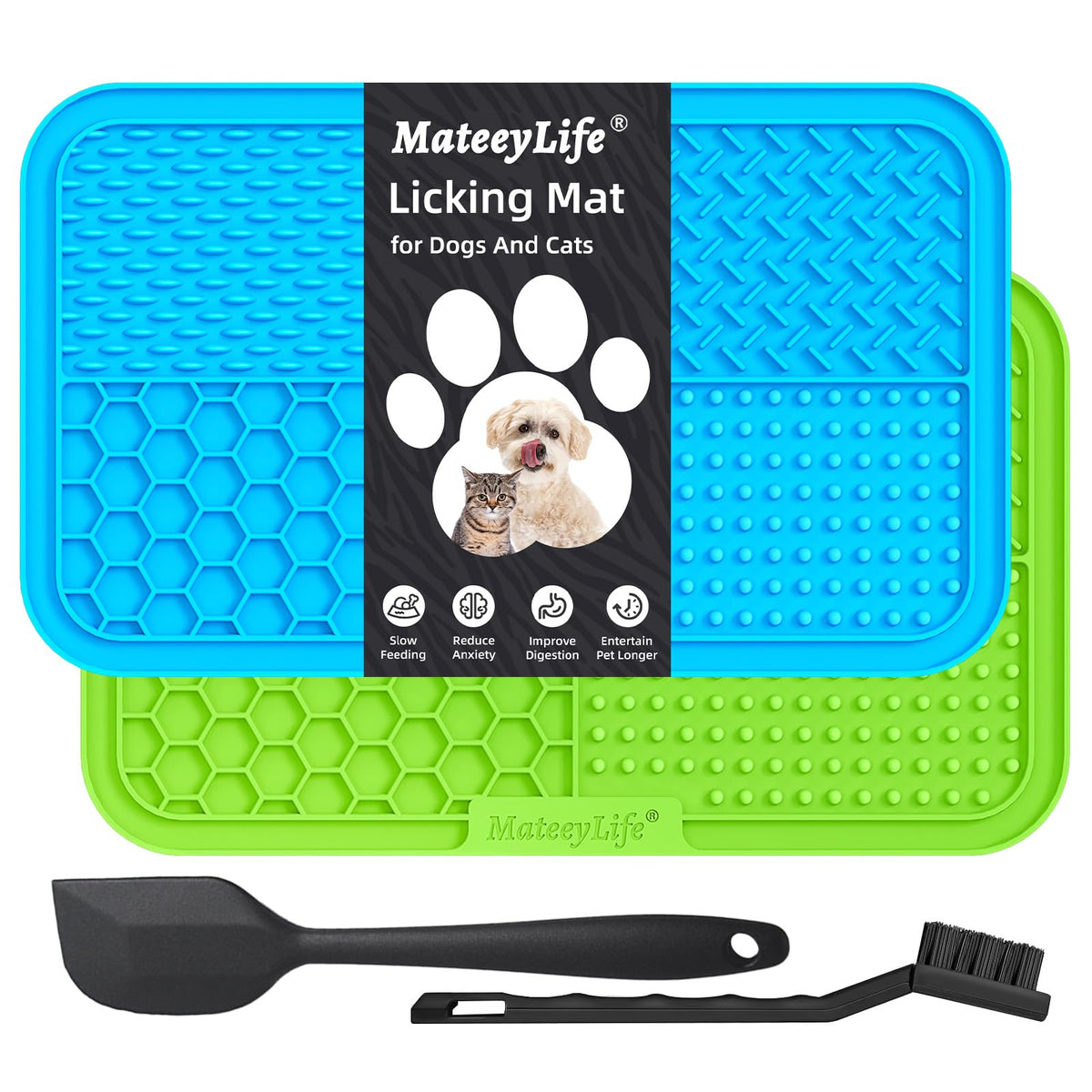 MateeyLife large lick mat with suction cups ready for slow-feeding sessions at home