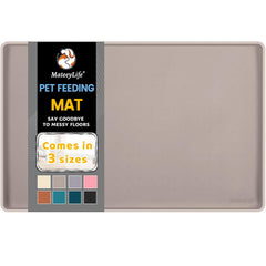 MateeyLife silicone cat and dog food mat on floor showing waterproof spill protection