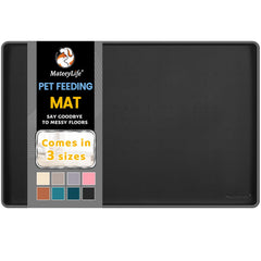 MateeyLife silicone cat & dog food mat floor waterproof with raised lip protects floors from spills.