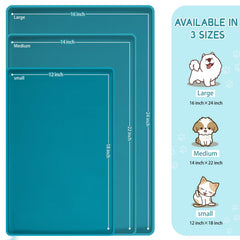 MateeyLife raised-edge mat 24x16 contains spills during enthusiastic meals.