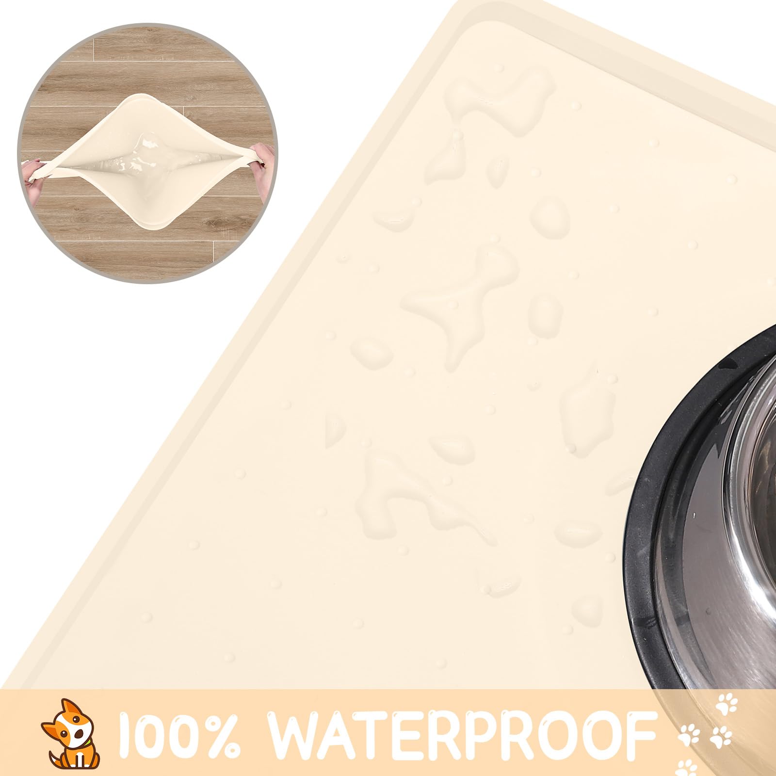 MateeyLife foldable travel mat fits bowls anywhere and dries quickly.