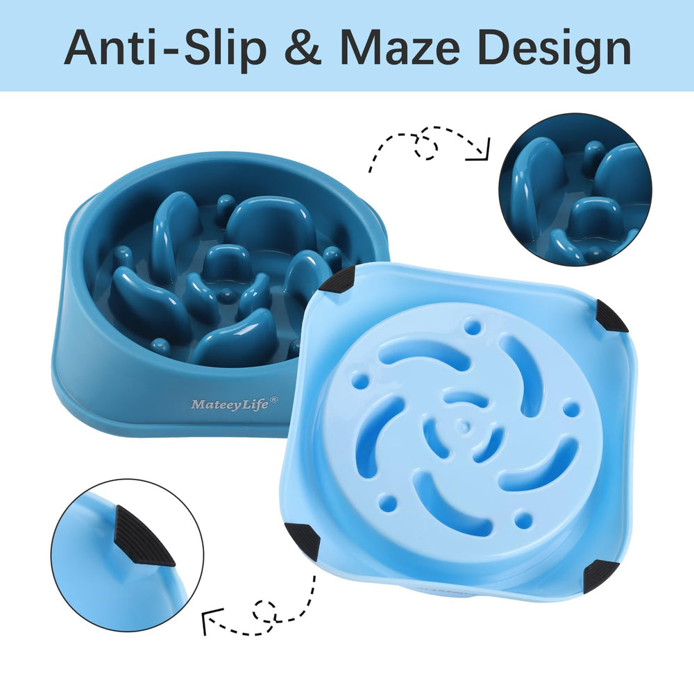 MateeyLife slow-feeder anti-slip base closeup demonstrates stability during feeding.