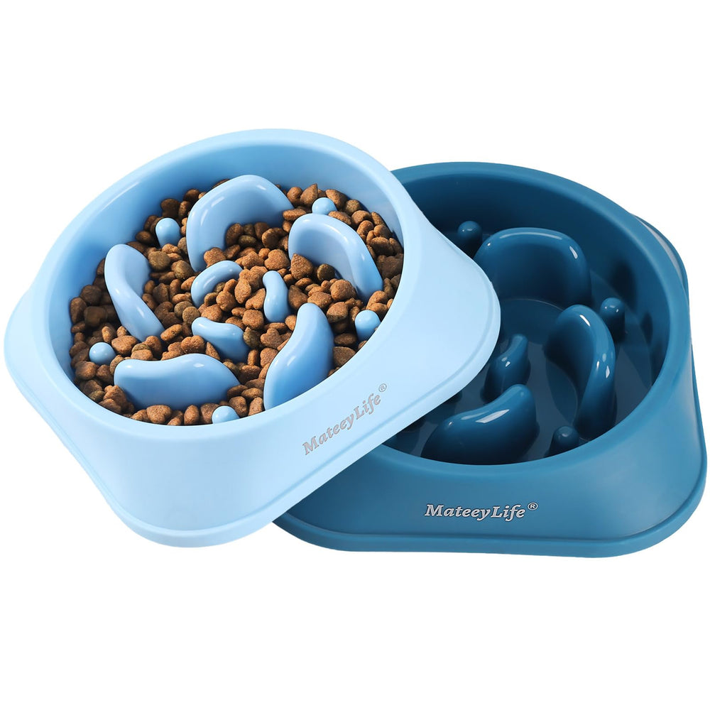 MateeyLife slow-feeder bowls top-rack dishwasher-safe for easy cleaning.
