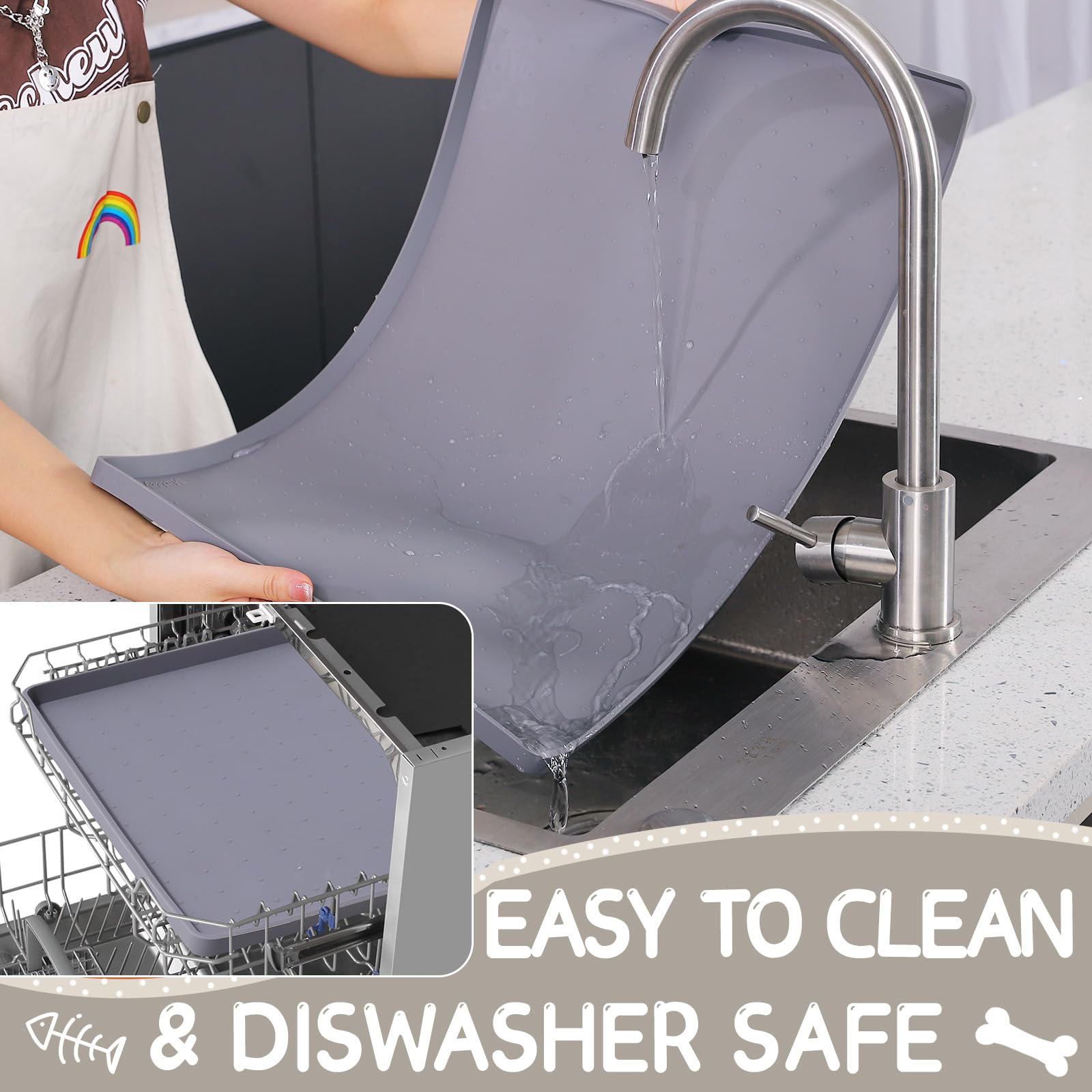 MateeyLife under-sink or shoe mat tray protects floor surfaces.