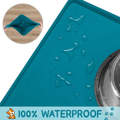 MateeyLife waterproof pet mat top surface traps water and crumbs.