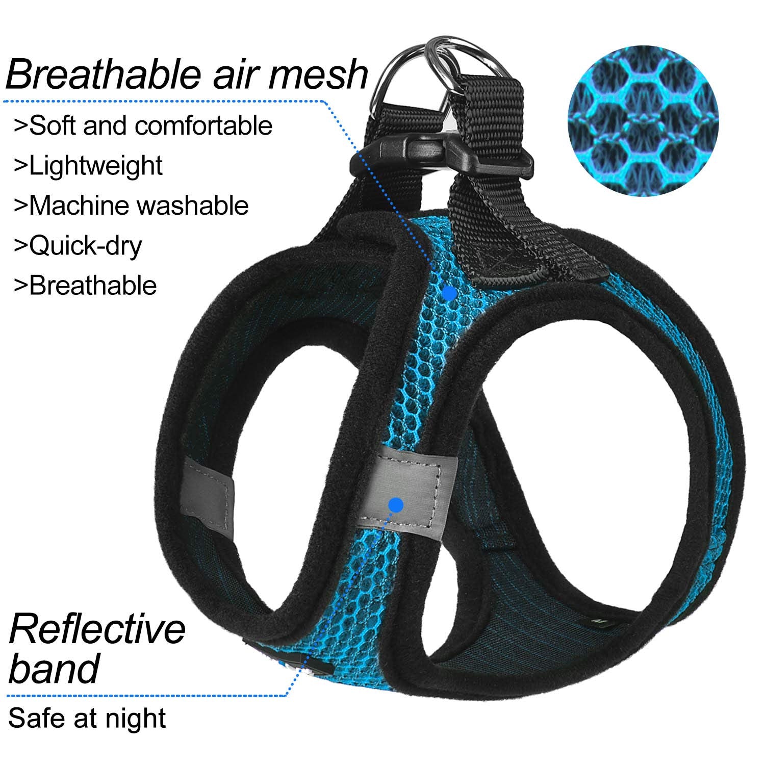Matilor air mesh breathable material keeps pets cool on outdoor adventures.