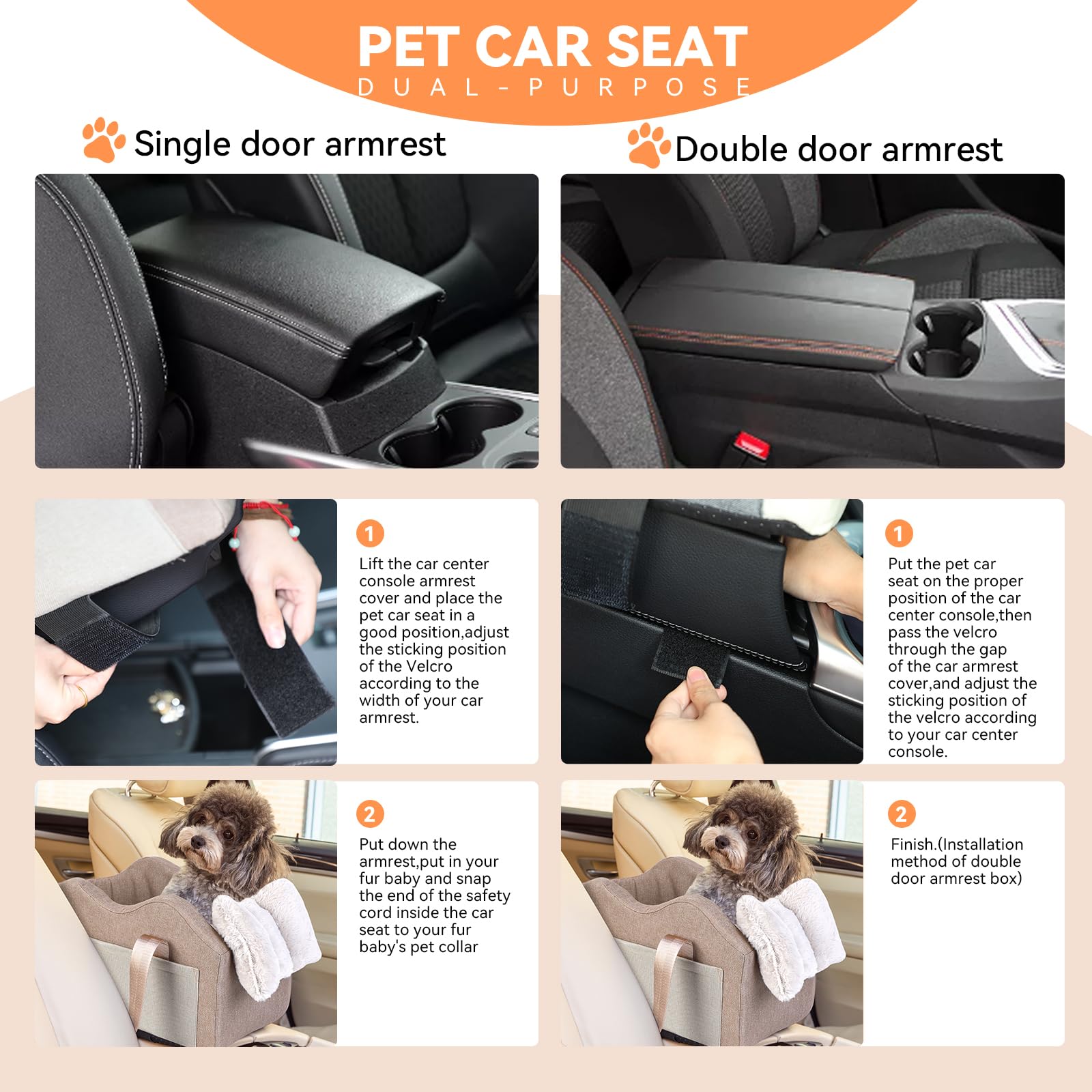 Matsofamic dog car seat tether clip keeps pets secure
