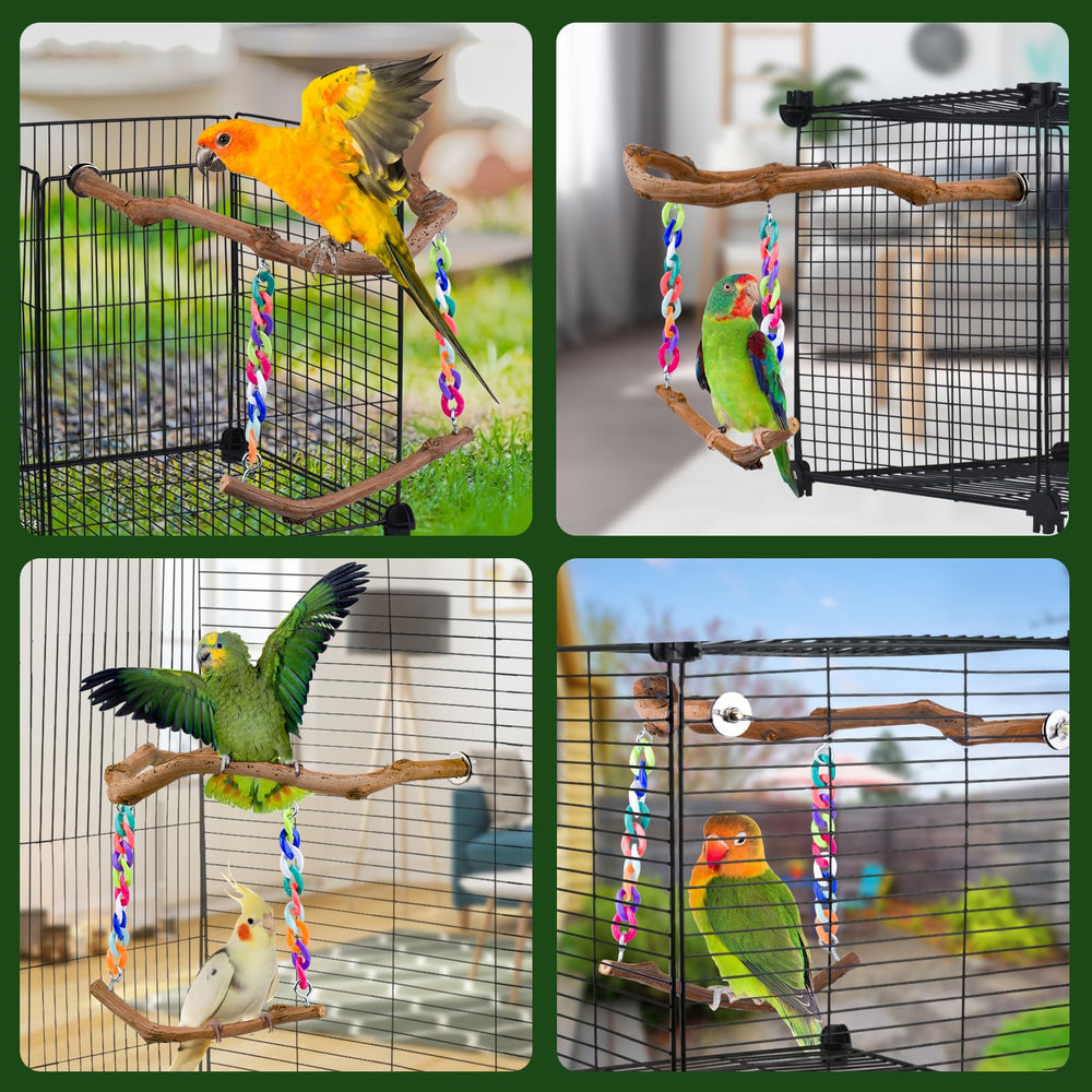 Matutinus standing perch in U-shape aids cage attachment