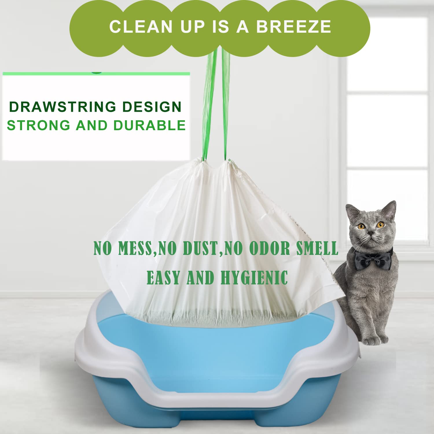 Mavere jumbo litter liners in litter box fit demonstrates box compatibility.