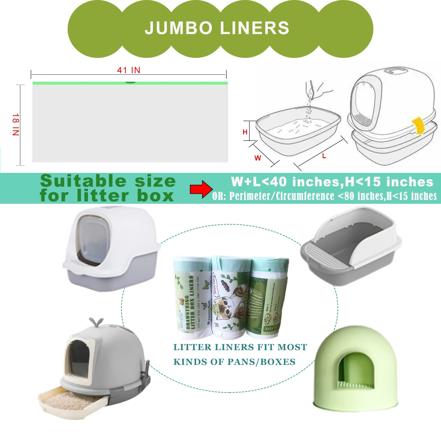 Mavere jumbo litter liners thick material closeup shows durability.