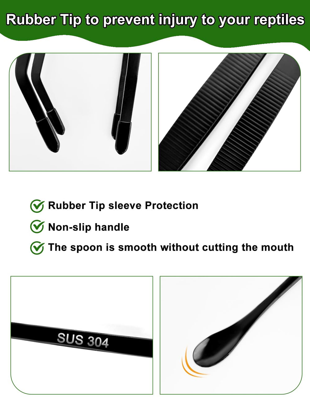 MaviyTxen reptile feeding spoon for precise placement of small prey.