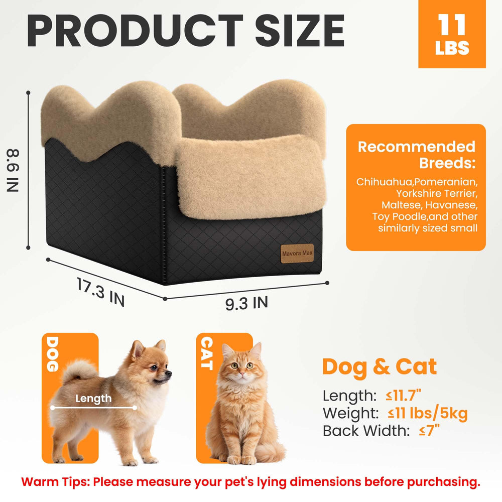 Mavora Max dog seat center console setup shows easy installation for trips