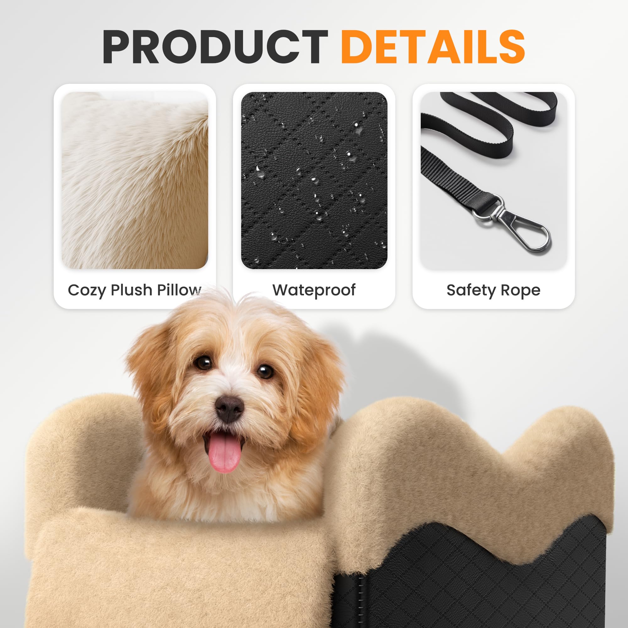 Mavora Max dog seat side pillows closeup show support
