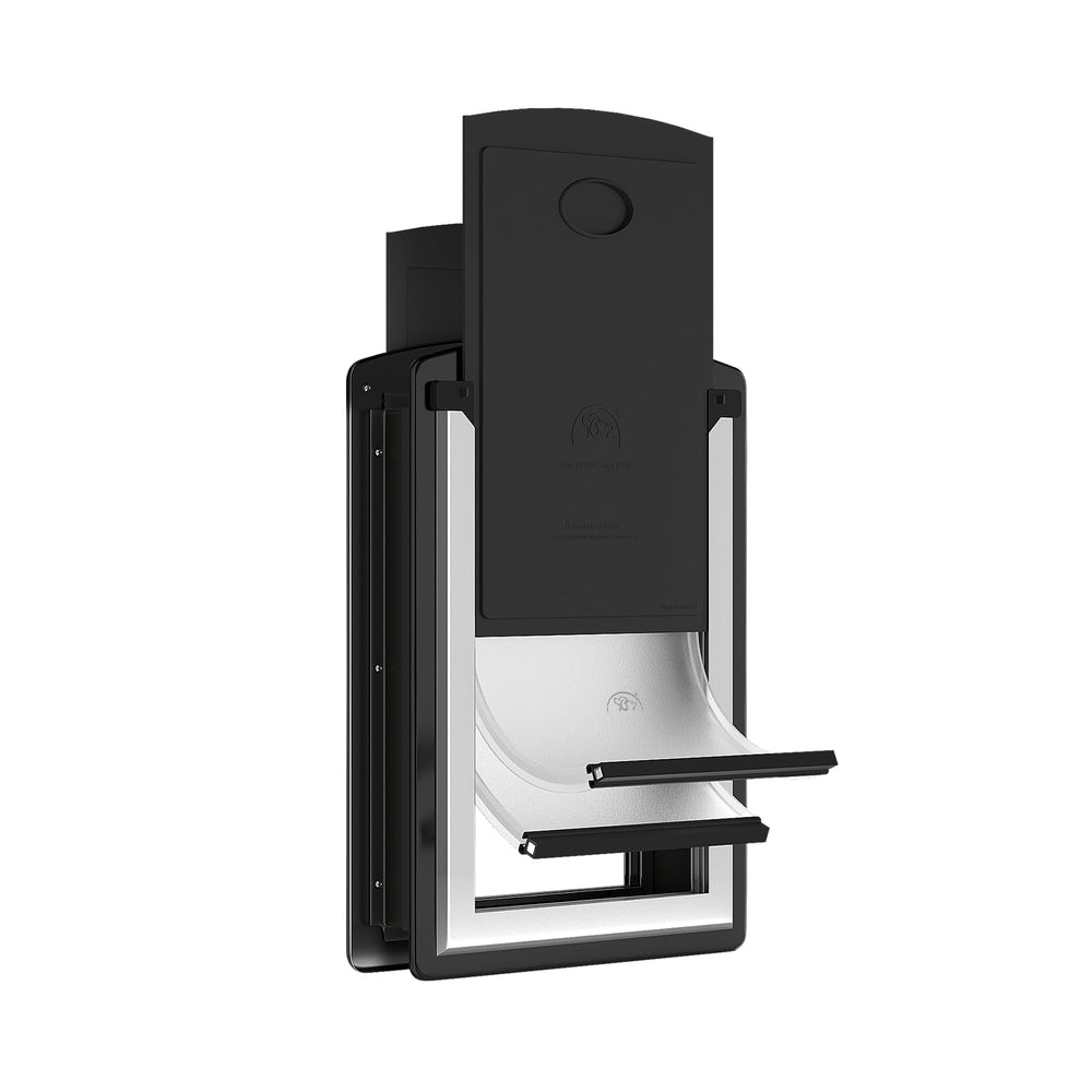 MAVRICFLEX cat door on door frame enables easy pet entry and exit.