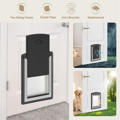 MAVRICFLEX sliding panels in use show controlled pet access.