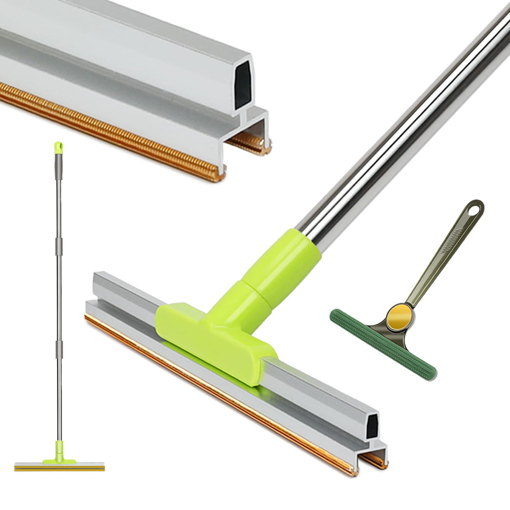 MAVRIZ carpet rake dual copper blades removing pet hair from carpet fibers.
