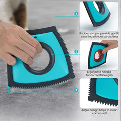 MAVRIZ Mini Pet Hair Removal Tool four-sided design reaches corners for thorough cleaning.