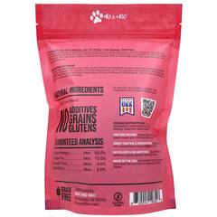 Max and Neo close-up of freeze-dried chicken heart, showcasing a single-ingredient protein-rich dog treat