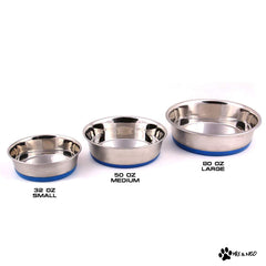 Max and Neo heavy non-skid dog bowl medium side view for stable feeding.