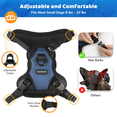 Max Barks Bark Control Training Vest highlighting micro-vibrations for gentle bark control.