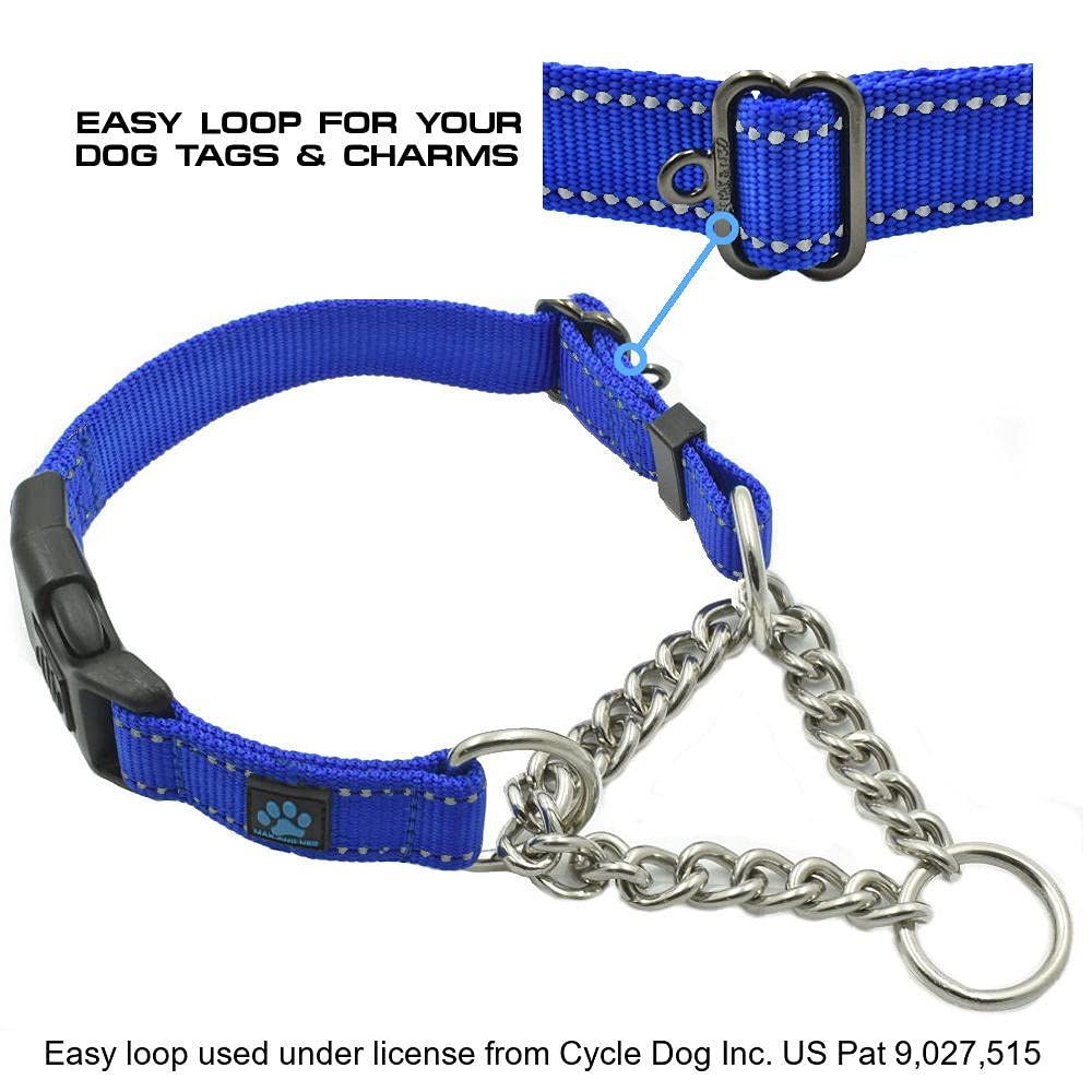 Ajuste seguro del collar martingala de Max and Neo para paseos sin tirones.
