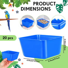 Maxdot bird-feeder cups 16oz blue close-up for quick refills