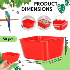 Maxdot cage cups bulk pack hanging feeder setup in cage