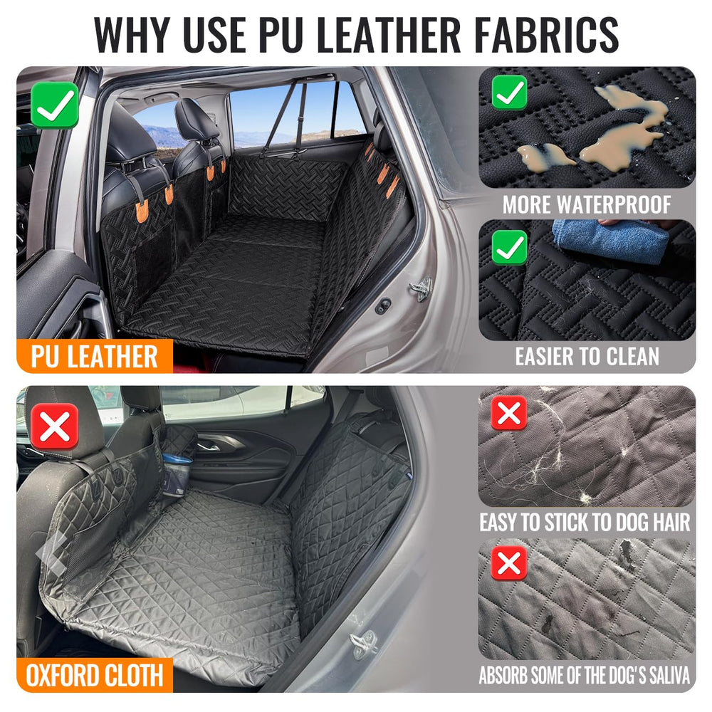 MAXFUT PU leather close-up shows waterproof, easy-clean material for busy trips.