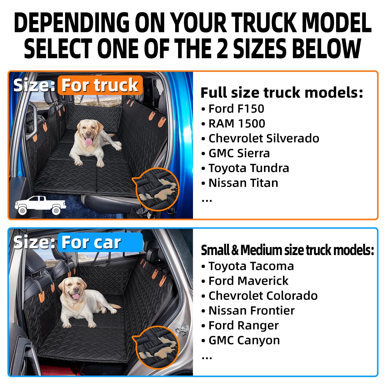 MAXFUT truck dog hammock keeps seats protected during car rides.