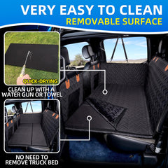 MAXFUT truck dog seat cover back-seat bed conversion demonstrates extra dog space